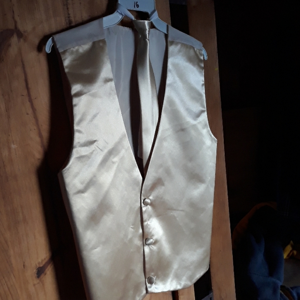 Gold vest and tie